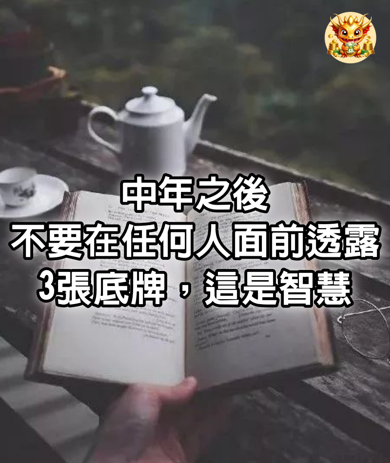 中年之後，不要在任何人面前透露3張底牌，這是智慧