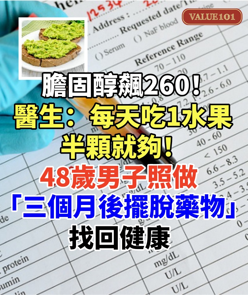 膽固醇飆260！醫生建議「每天吃1水果」半顆就夠　48歲男子照做「三個月後擺脫藥物」找回健康