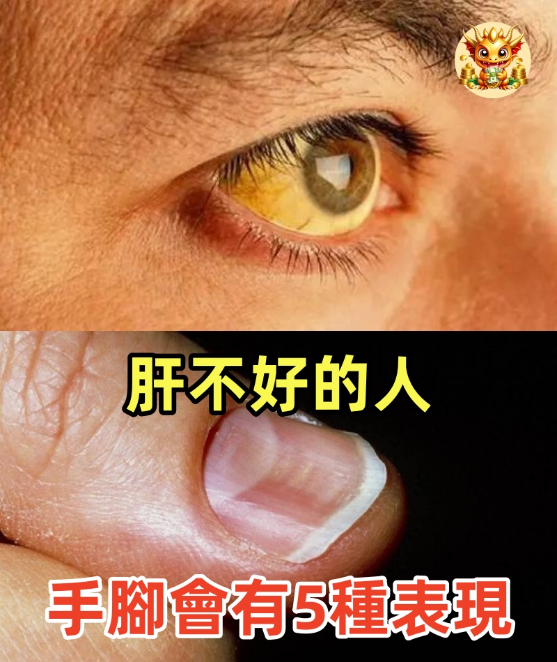 肝不好的人，手腳會有5種表現，若一個不佔，恭喜你，肝臟很健康！