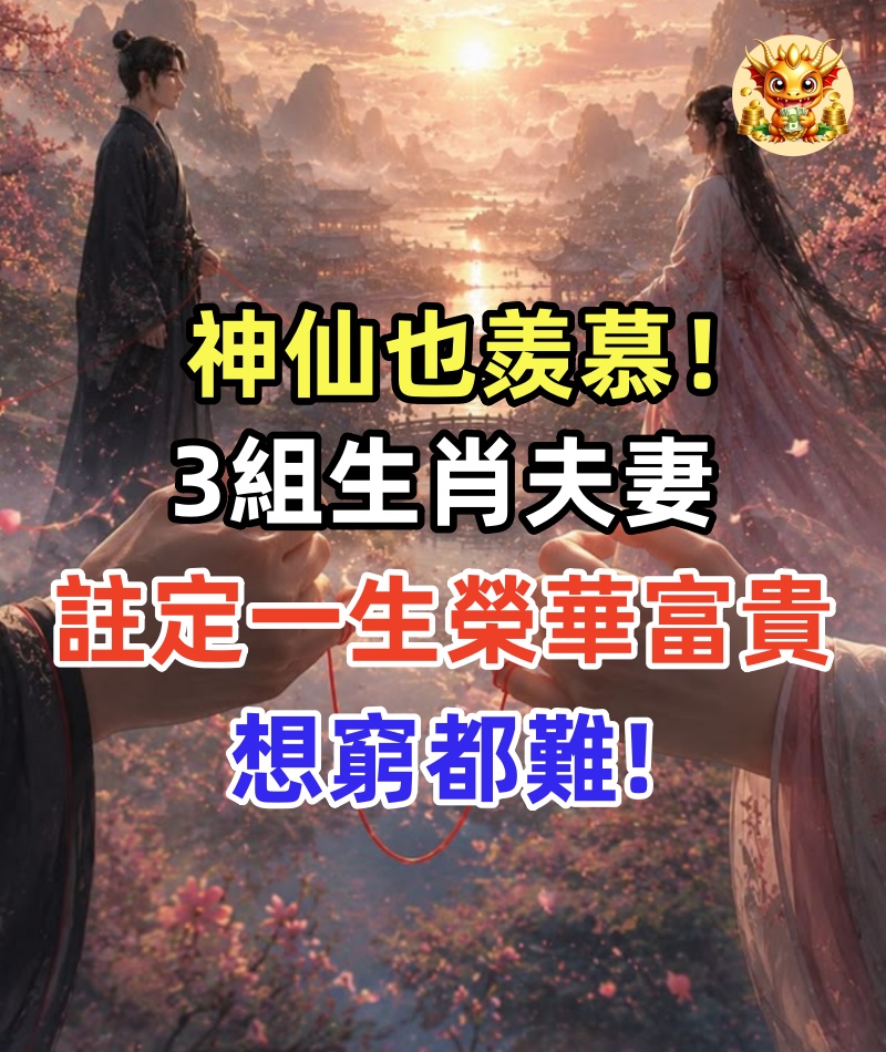 神仙也羨慕！3組生肖夫妻「註定一生榮華富貴」想窮都難