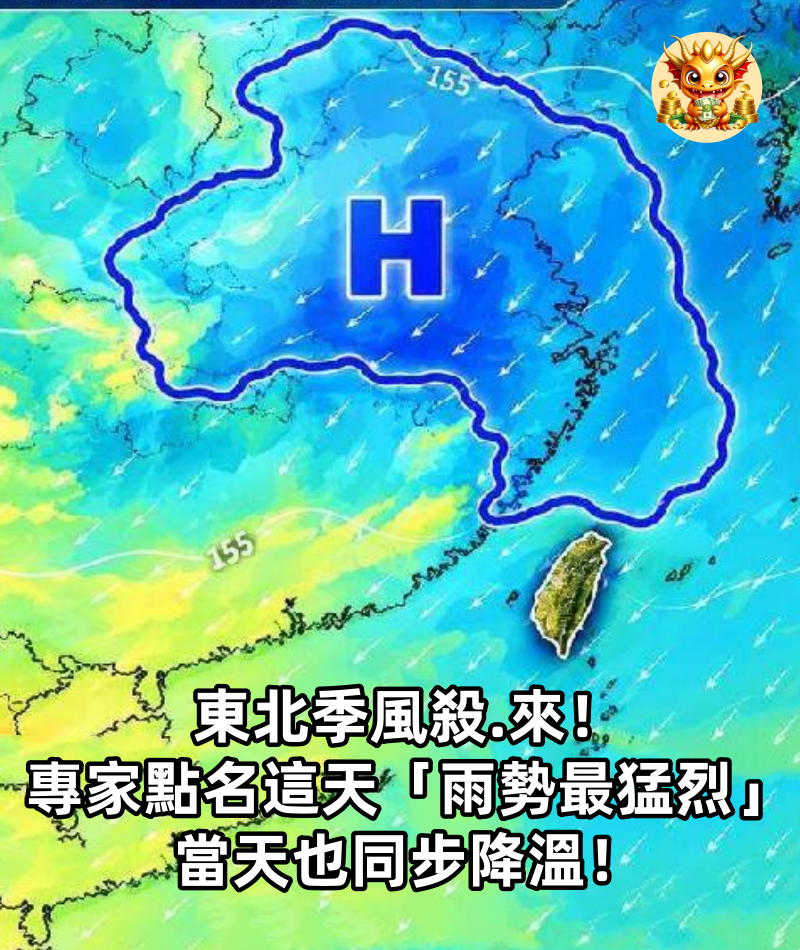 東北季風殺.來！專家點名這天「雨勢最猛烈」：當天也同步降溫