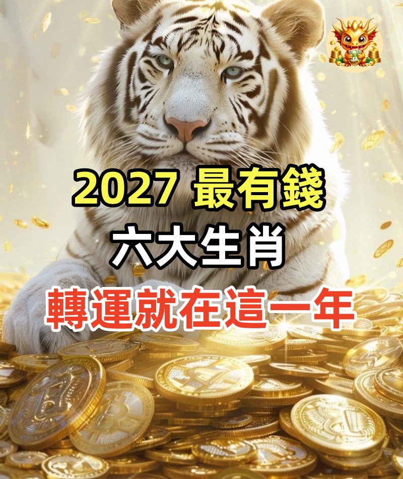 2027 最有錢六大生肖，轉運就在這一年