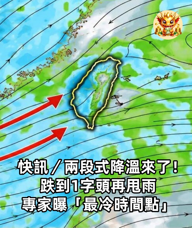 快訊／兩段式降溫來了！ 跌到1字頭再甩雨，專家曝「最冷時間點」