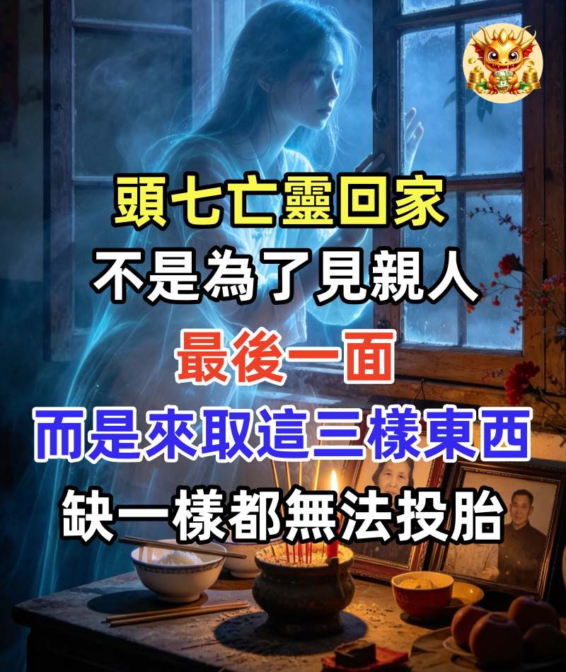 頭七亡靈回家，不是為了見親人最後一面，而是來取這三樣東西！缺一樣都無法投胎！