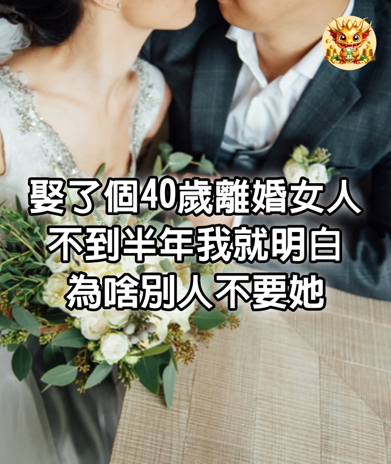 「娶了個40歲離婚女人，不到半年我就明白，為啥別人不要她」