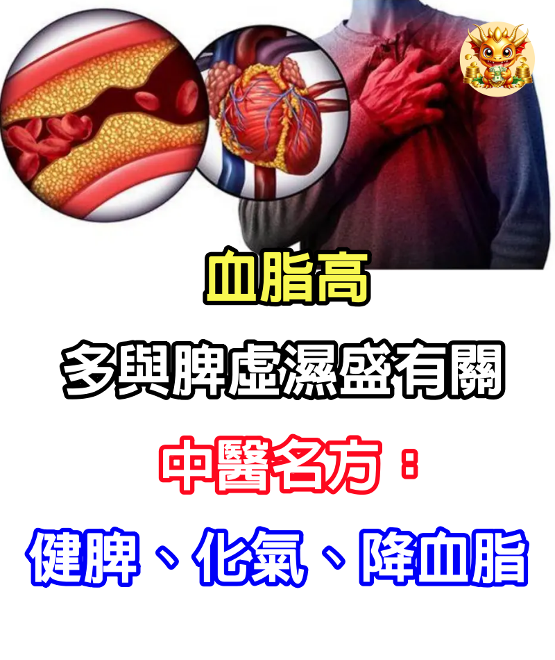 血脂高，多與「脾虛濕盛」有關！中醫名方：健脾、化氣、降血脂