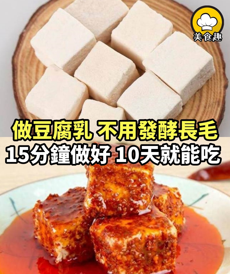 做豆腐乳，不用發酵長毛，土方法很簡單，15分鐘做好，10天就能吃
