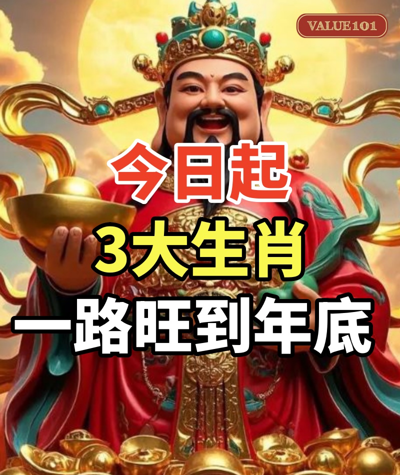 恭喜迎「財運高光」時刻！3生肖今日起「一路旺到年底」：正財、偏財雙豐收