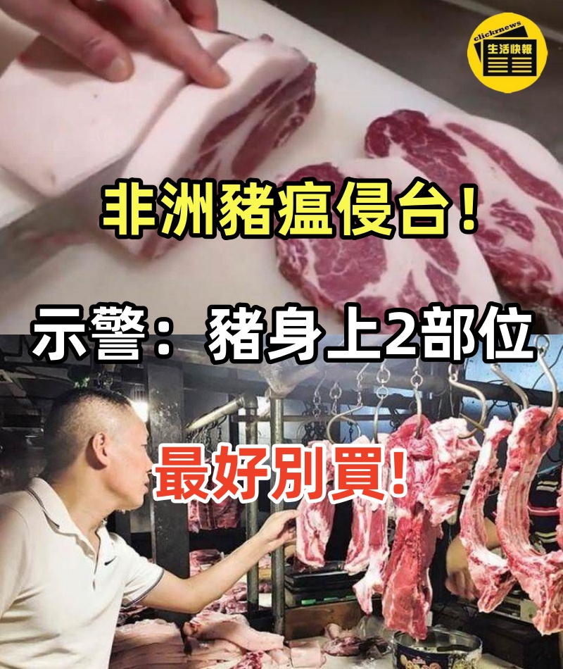 非洲豬瘟侵台！專家示警：豬身上「2部位」最好別買，愛自己就別吃